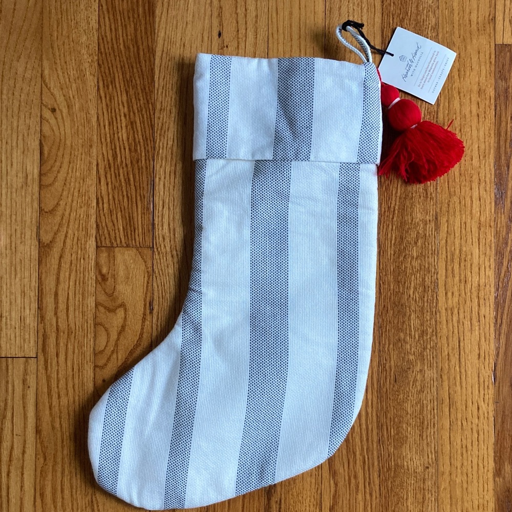 Hearth and Hand Striped Christmas Stocking with Red Tassle 
New with Tag!